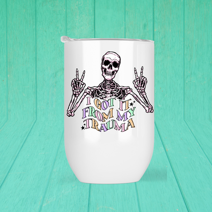 I Got It from My Trauma Skeleton Lil' Tumbler