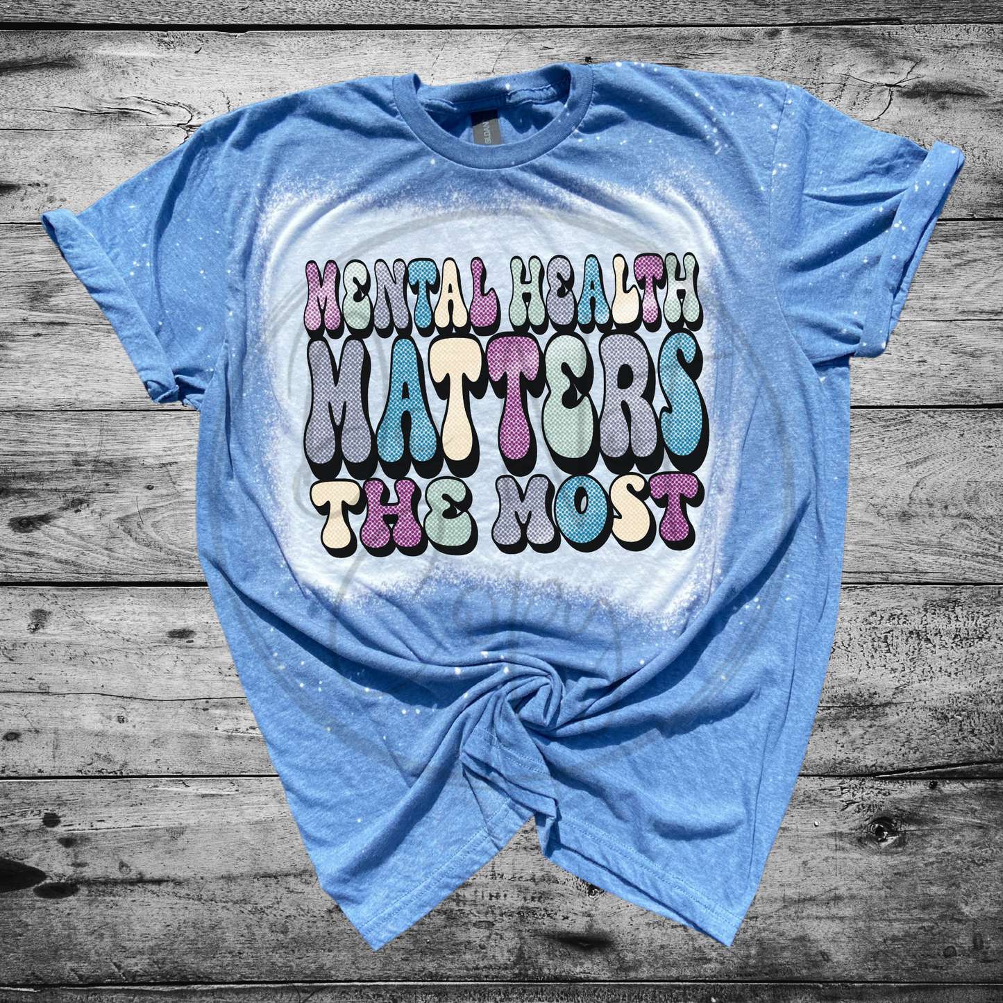 Mental Health Matters Most Bleached Distressed Tee Shirt