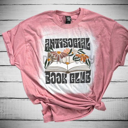 Antisocial Book Club Bleached Distressed Tee Shirt