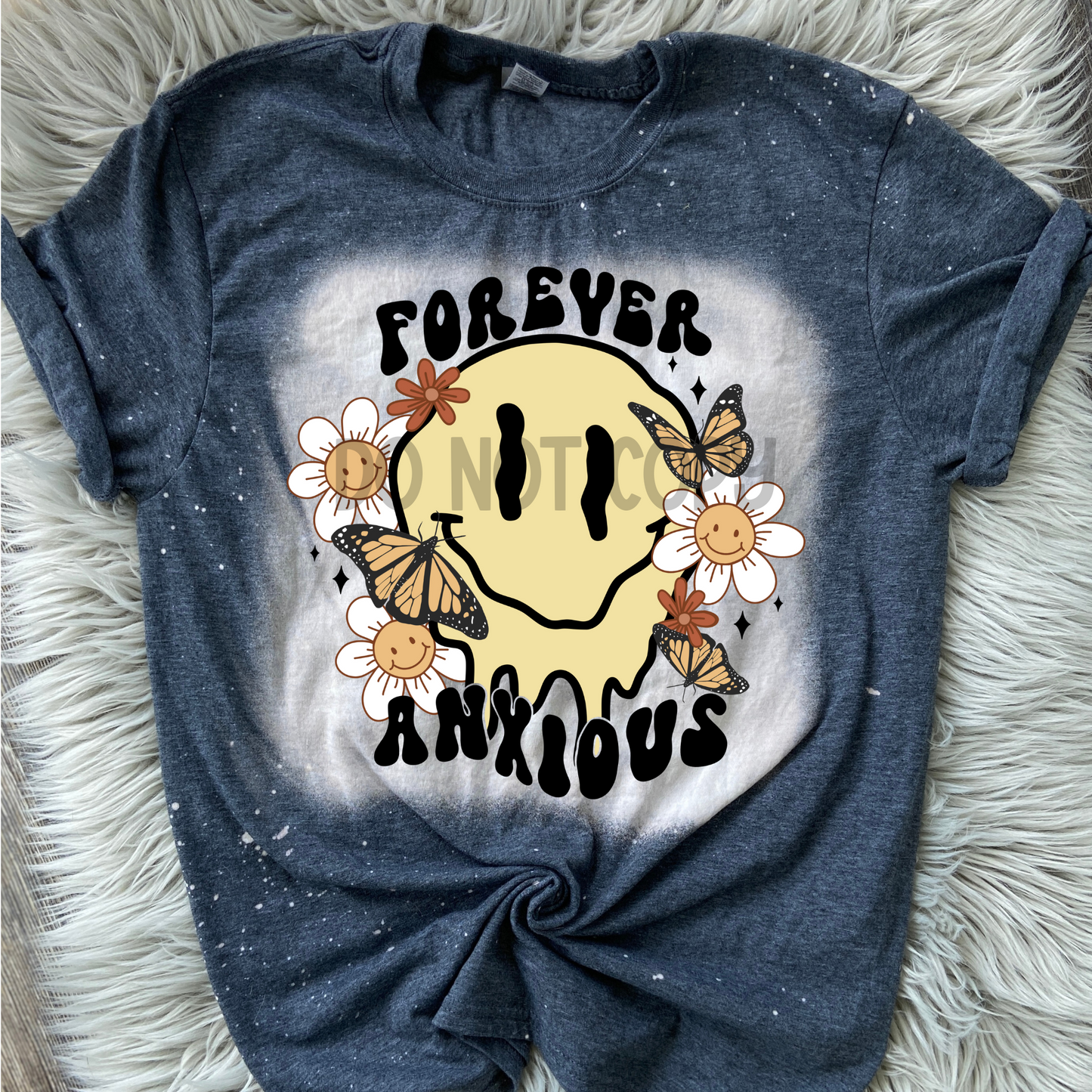 Forever anxious Bleached Distressed Tee Shirt