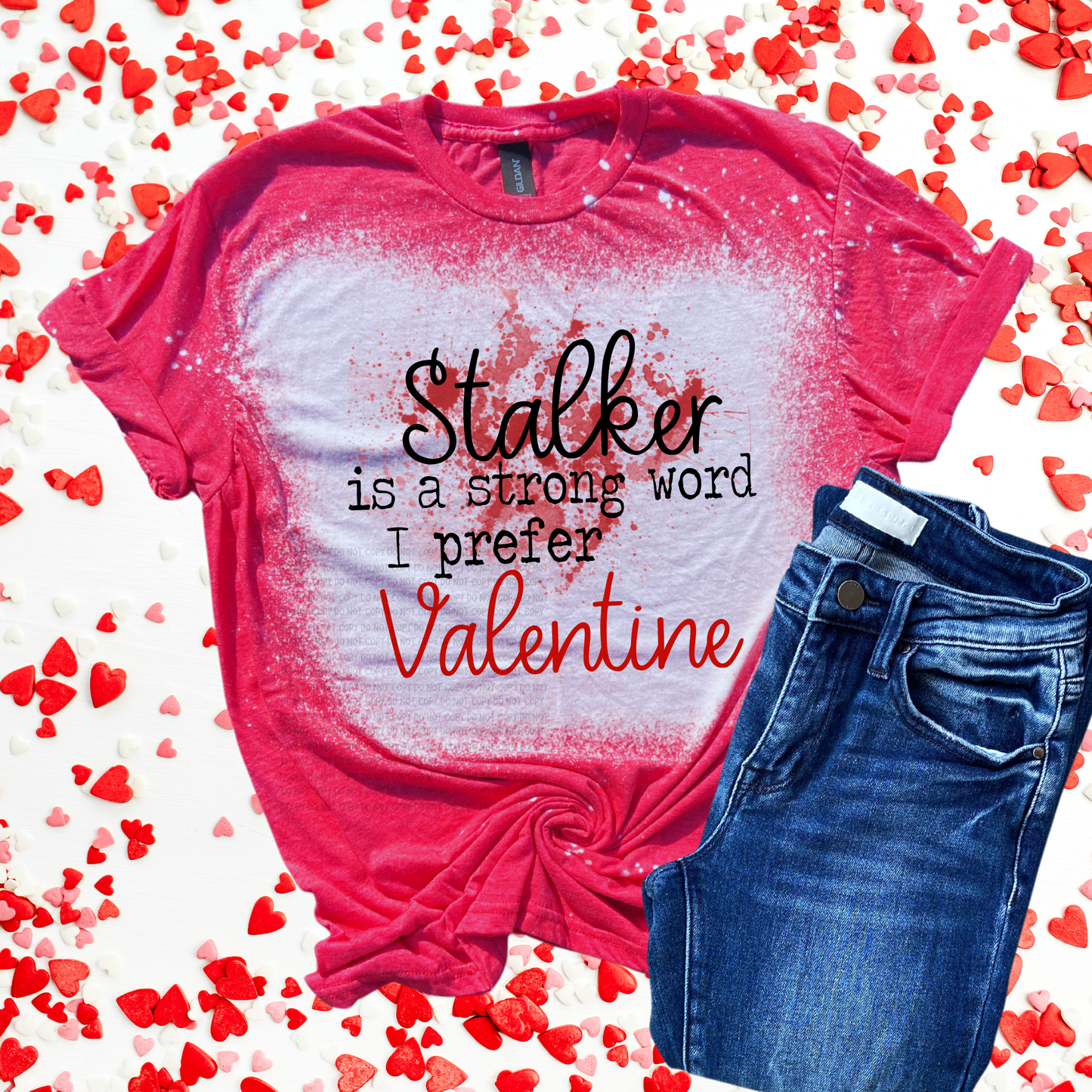 Stalker, I prefer Valentine Bleached Distressed Tee Shirt