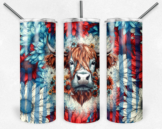 Patriotic Cow Tumbler