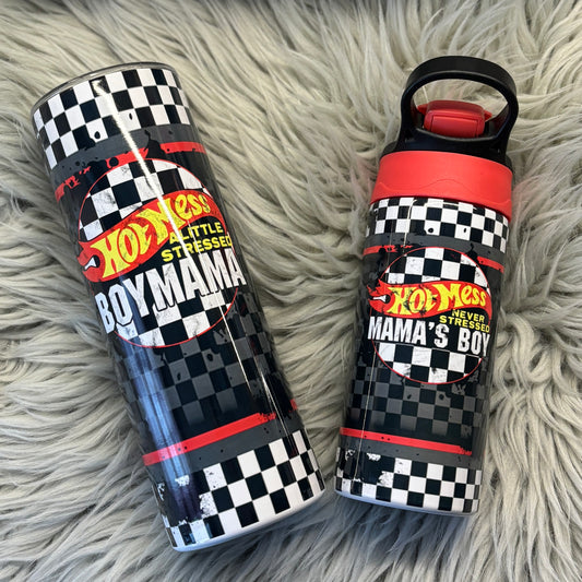 Mini & Me Hot Mess Mama and Mamas Boy Tumbler Set