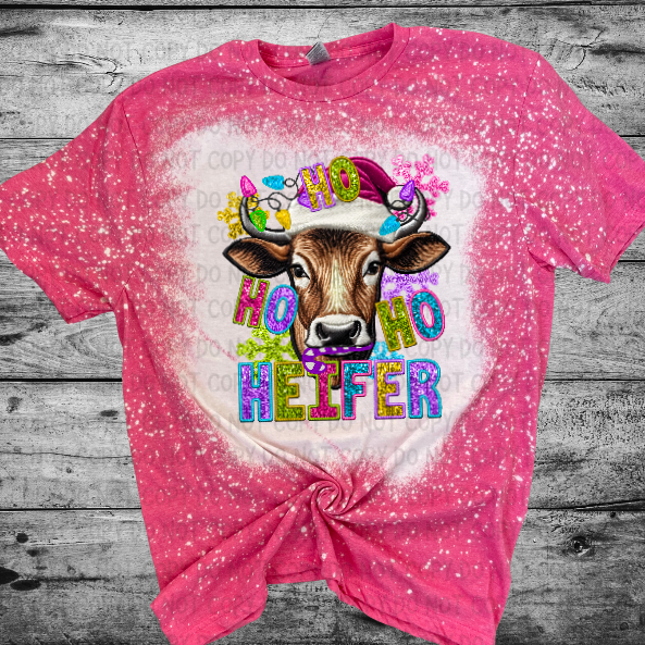 Ho Ho Heifer Pink Tee