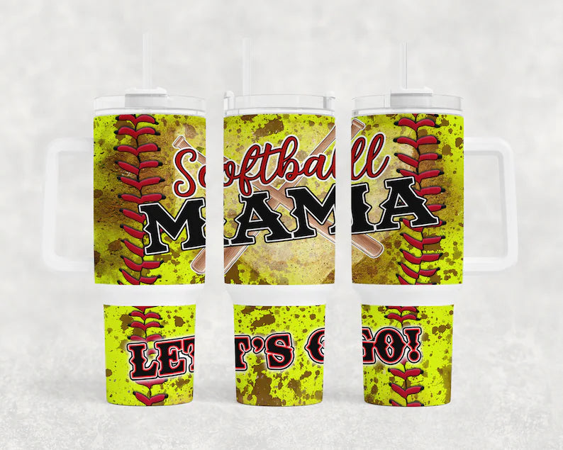 Softball Mama BIG Tumbler with Handle