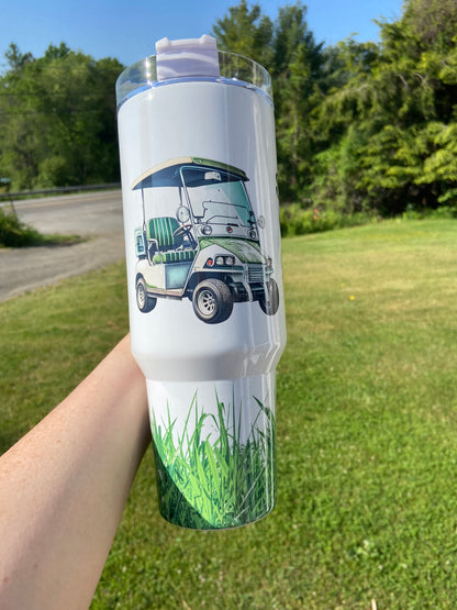 Eat sleep golf repeat BIG Tumbler with Handle