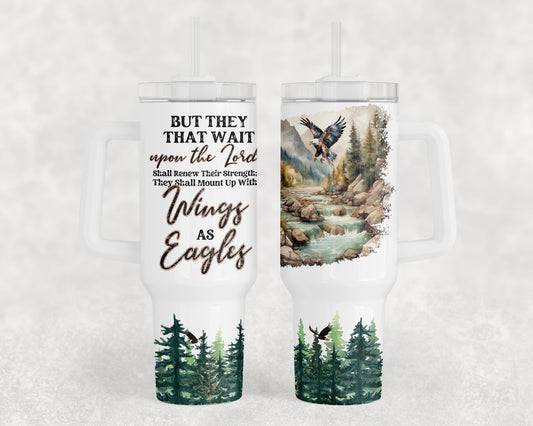 Wings as Eagles BIG Tumbler with Handle