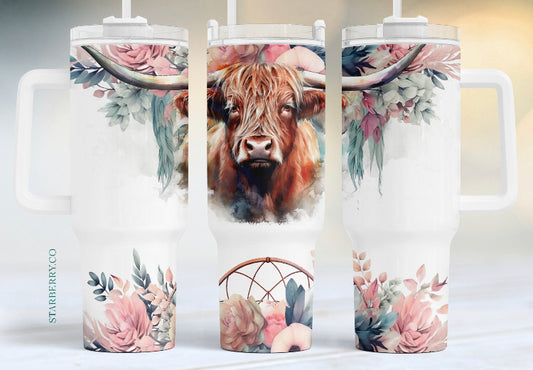 Cow BIG Tumbler with Handle