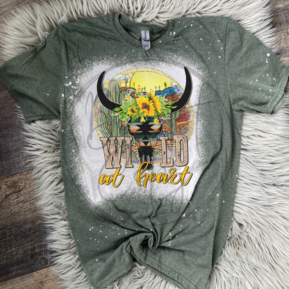 Wild at heart Bleached Distressed Tee Shirt