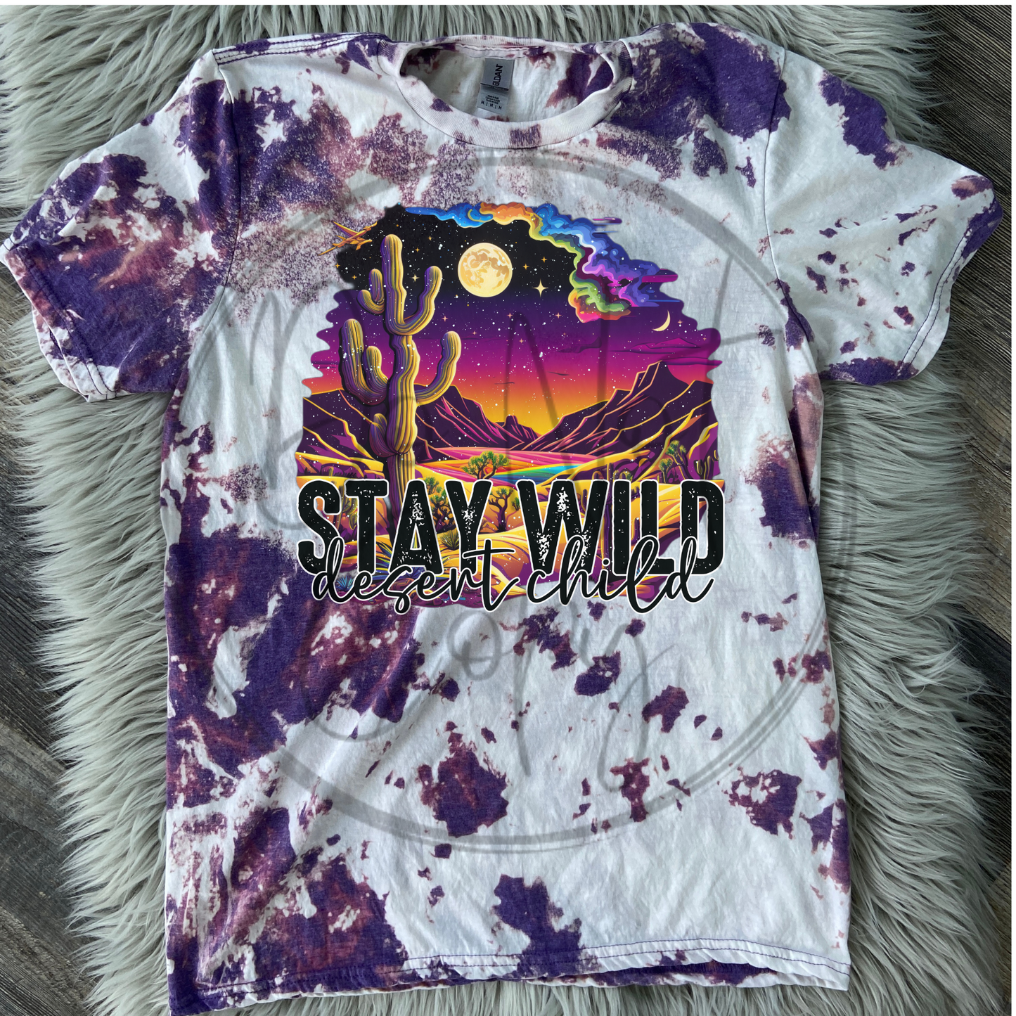 Stay wild desert child Bleached Distressed Tee Shirt