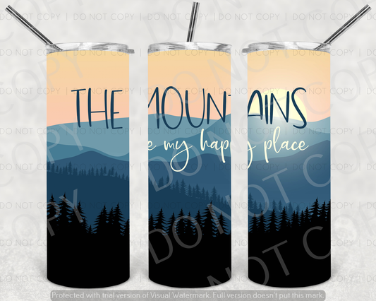 Mountains are my happy place Tumbler