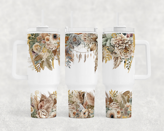 Boho BIG Tumbler with Handle