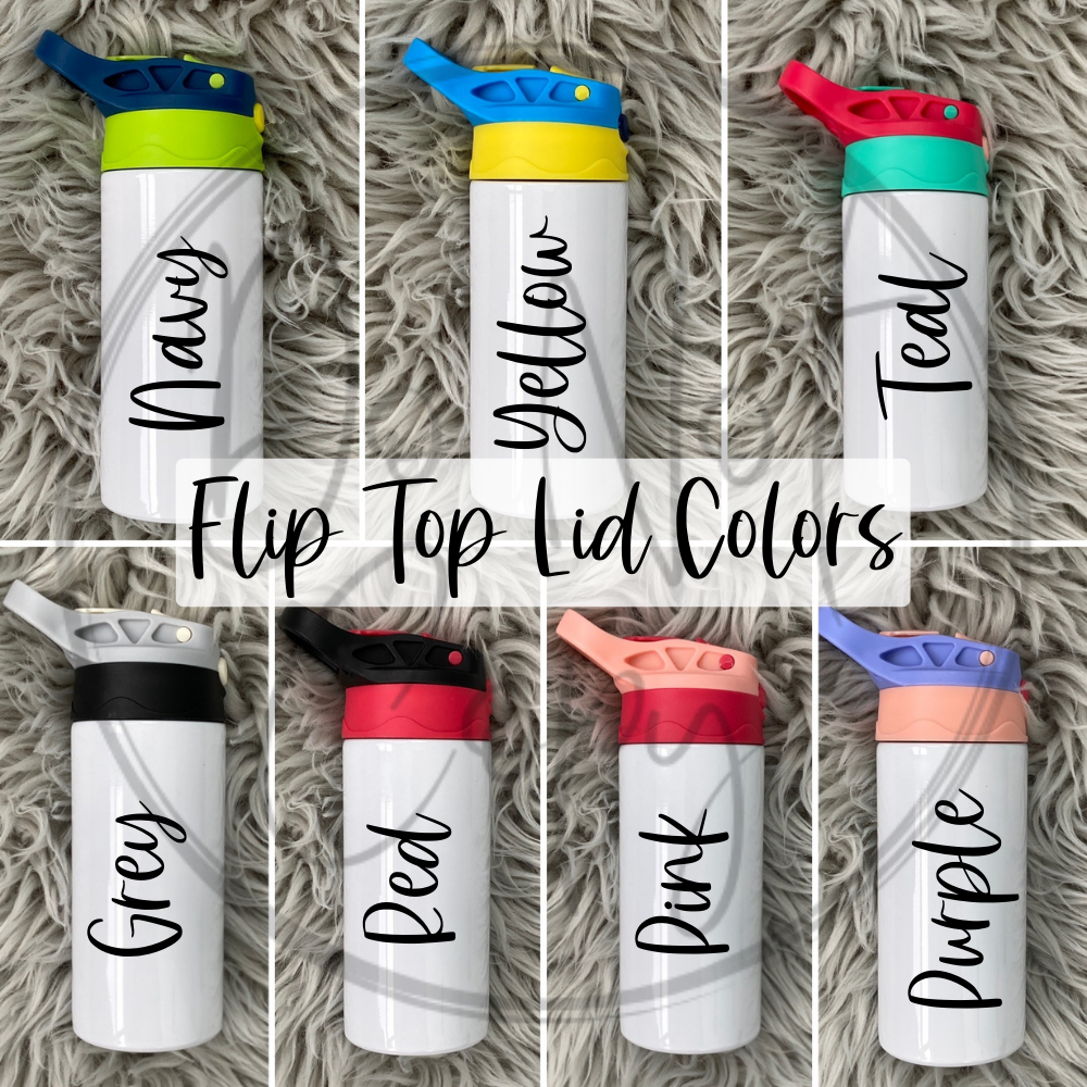 Dark Floral Monogram Kids Tumbler