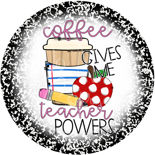 Coffee Gives Me Teacher Powers Car Coaster Set