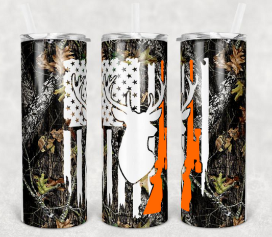 Hunting  Tumbler Orange Gun  Tumbler