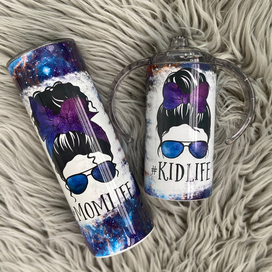 Mini & Me Galaxy mom life kid life GIRL Tumbler Set