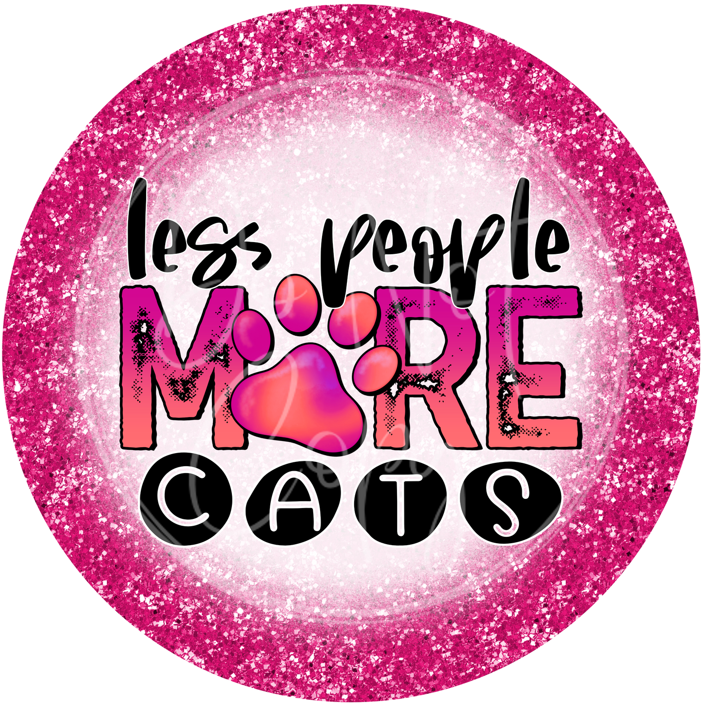 Less People More Cats Pink Car Coaster Set