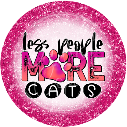 Less People More Cats Pink Car Coaster Set