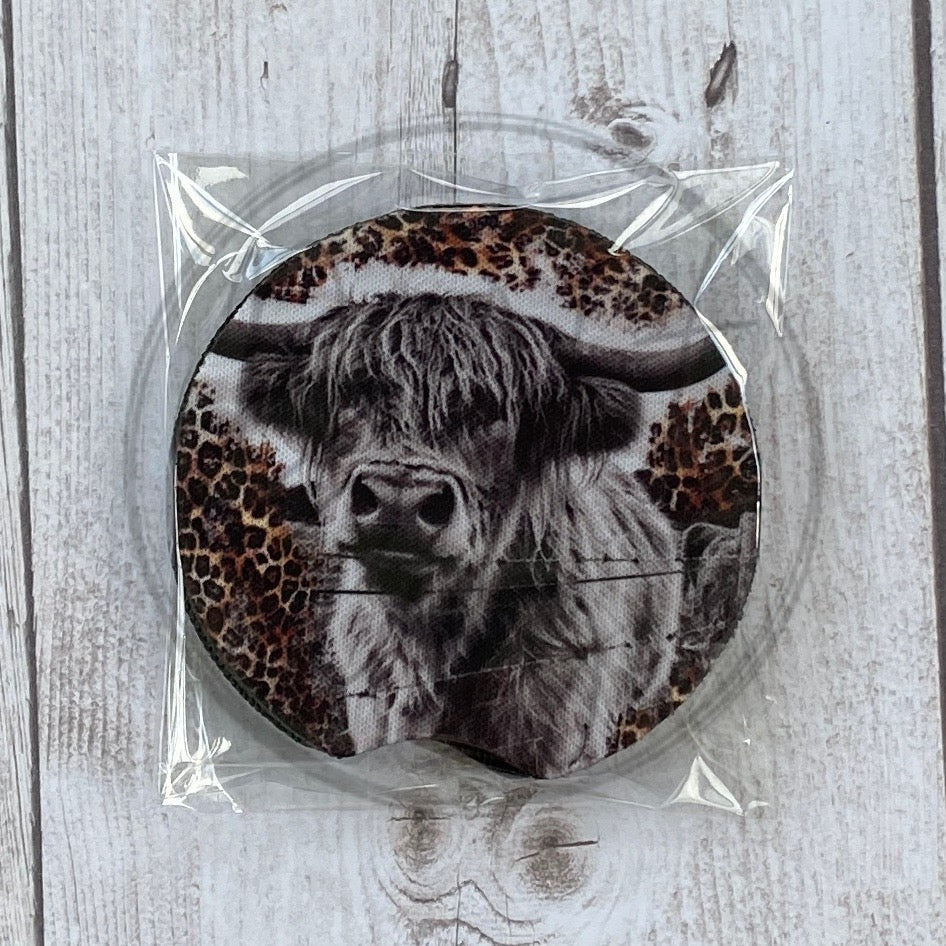 Leopard Cow Car Coaster Set