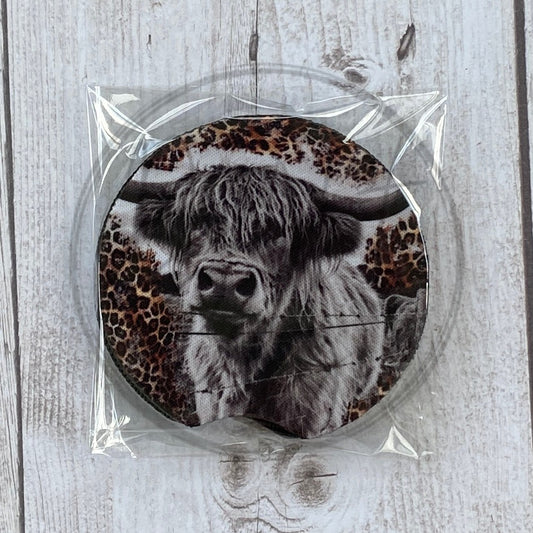 Leopard Cow Car Coaster Set