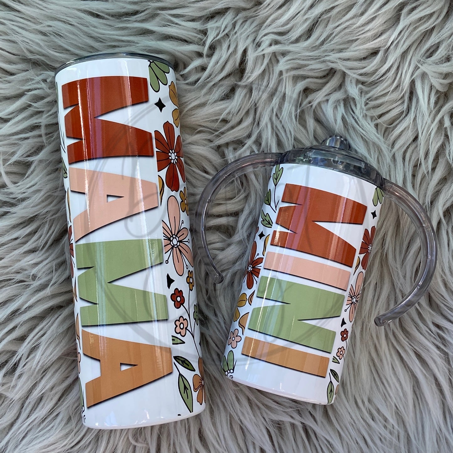 Mini & Me Mama Mini Retro Floral Tumbler Set