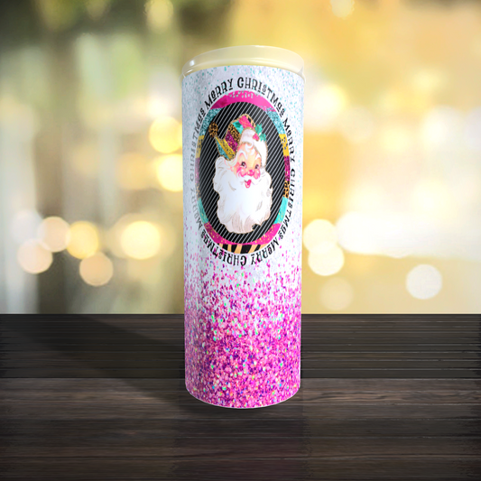 Merry Christmas Pink Santa TUMBLER