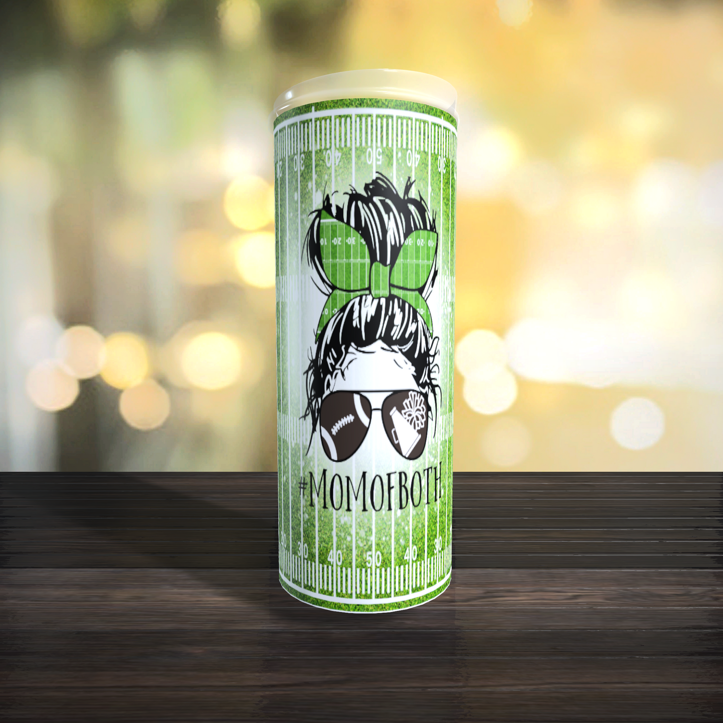 Mom of both Cheer football field  Tumbler