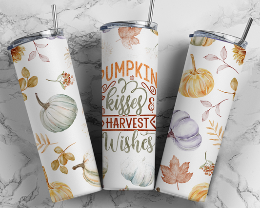 Pumpkin kisses harvest wishes Tumbler