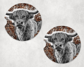 Leopard Cow Car Coaster Set