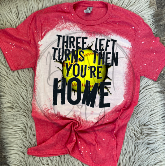 Three left turns Bleached Distressed Tee Shirt