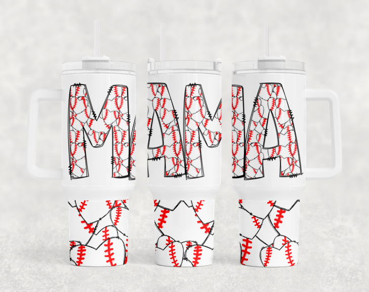 Baseball Mama BIG Tumbler with Handle