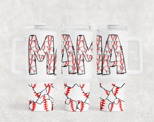 Baseball Mama BIG Tumbler with Handle