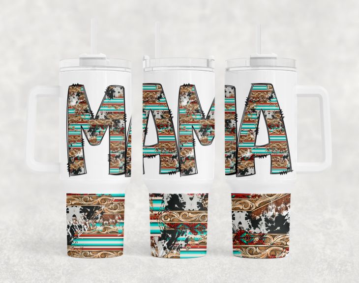 Western Mama BIG Tumbler with Handle