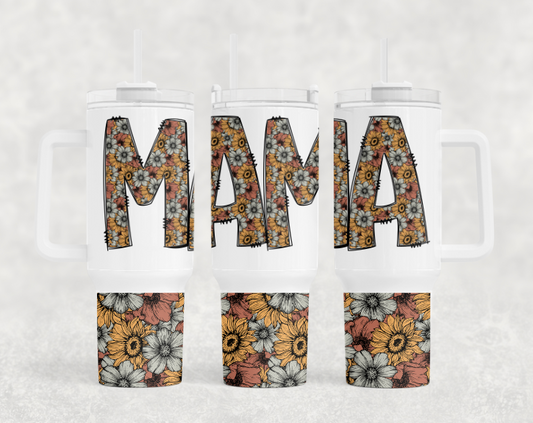 Mama Floral BIG Tumbler with Handle