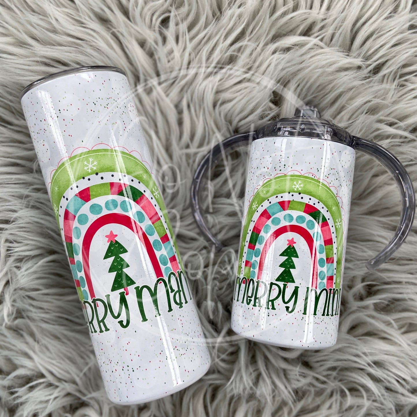 Merry Mama/Mini Rainbow Tumbler Set