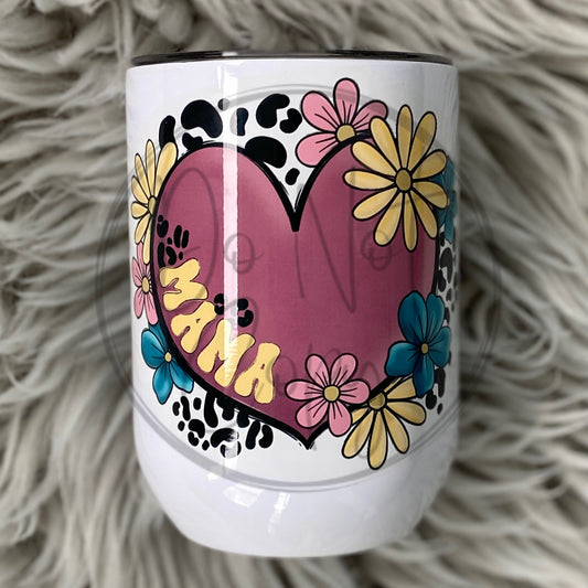 Mama Floral Heart Lil' Tumbler