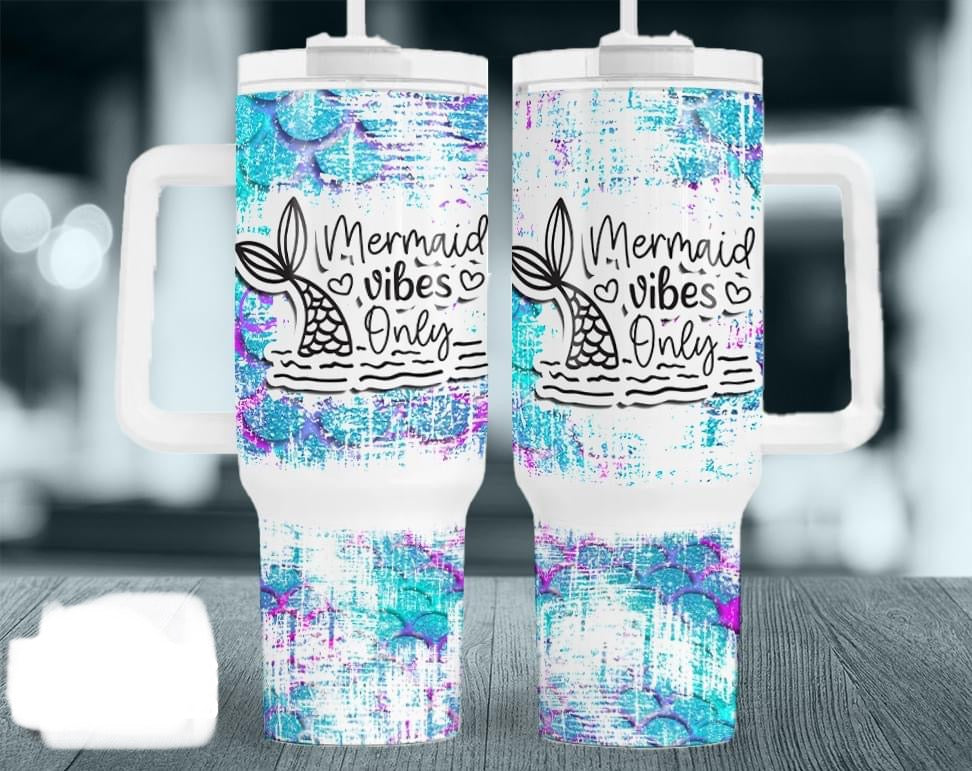 Mermaid vibes only BIG Tumbler with Handle