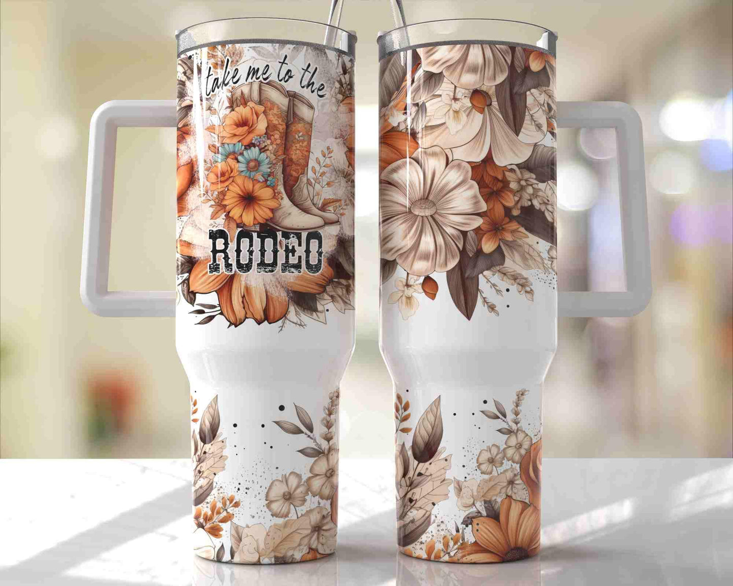 Take me to the rodeo BIG Tumbler with Handle