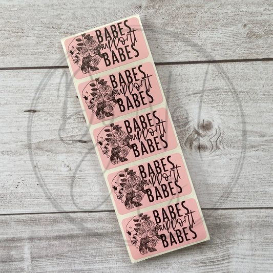 Babes support babes skull stickers