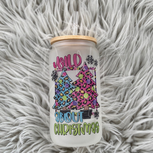 Wild About Christmas Glass Can