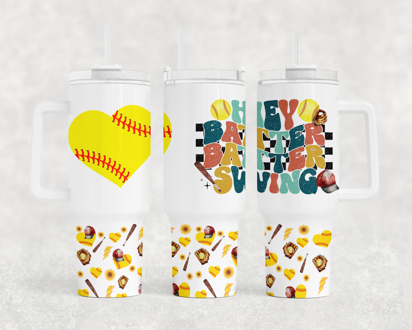 Hey batter batter swing softball BIG Tumbler with Handle